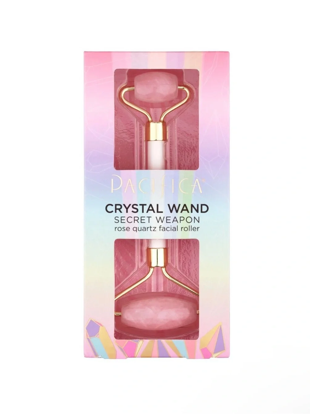 NWT Pacifica Crystal Wand Rose Quartz Facial Roller - Read Description